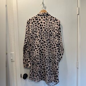 Leopard print waist tie dress